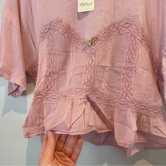 Nwt Free People Fall In Love Tee in Lilac Wine size Small - Picture 7 of 10